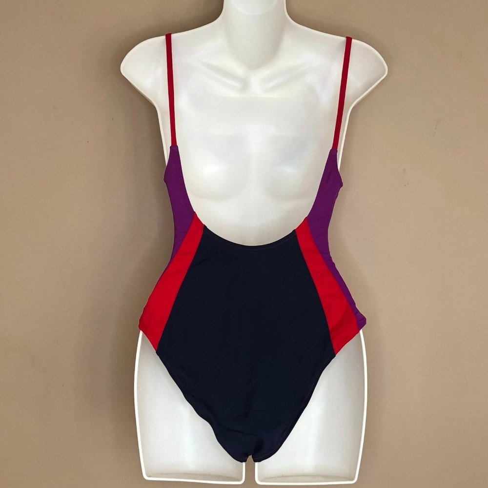Sundry Anthropologie Colorblock One Piece Swim Suit Size X-Small XS Bathing 0 - Picture 6 of 12